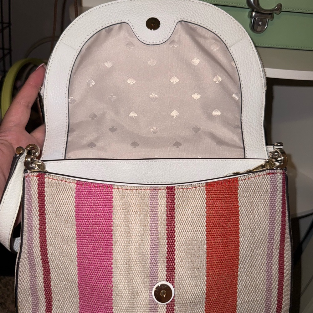 Kate Spade Leila Striped Canvas Shoulder bag handbag NWOT - Picture 5 of 6